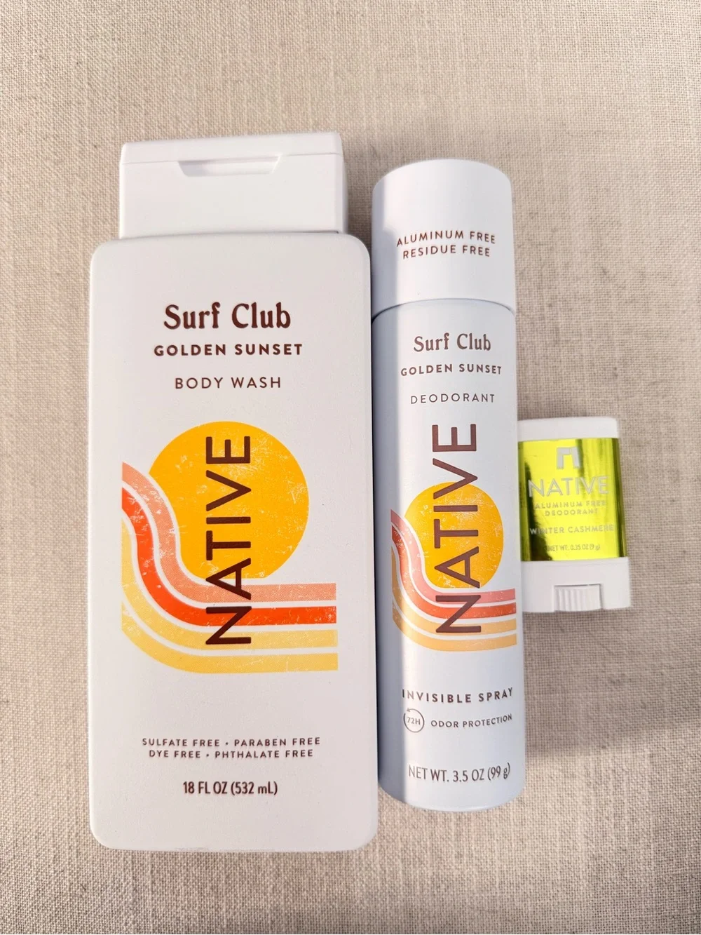 Native Surf Club Golden Sunset Body Wash & Deodorant Limited Edition Set